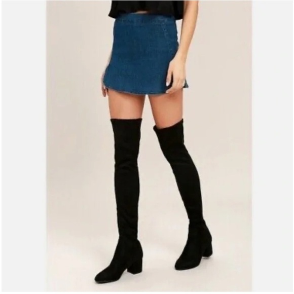 Steve Madden Isaac Black Vegan Suede Over the Knee Boots Black Sz 8 - Picture 14 of 16